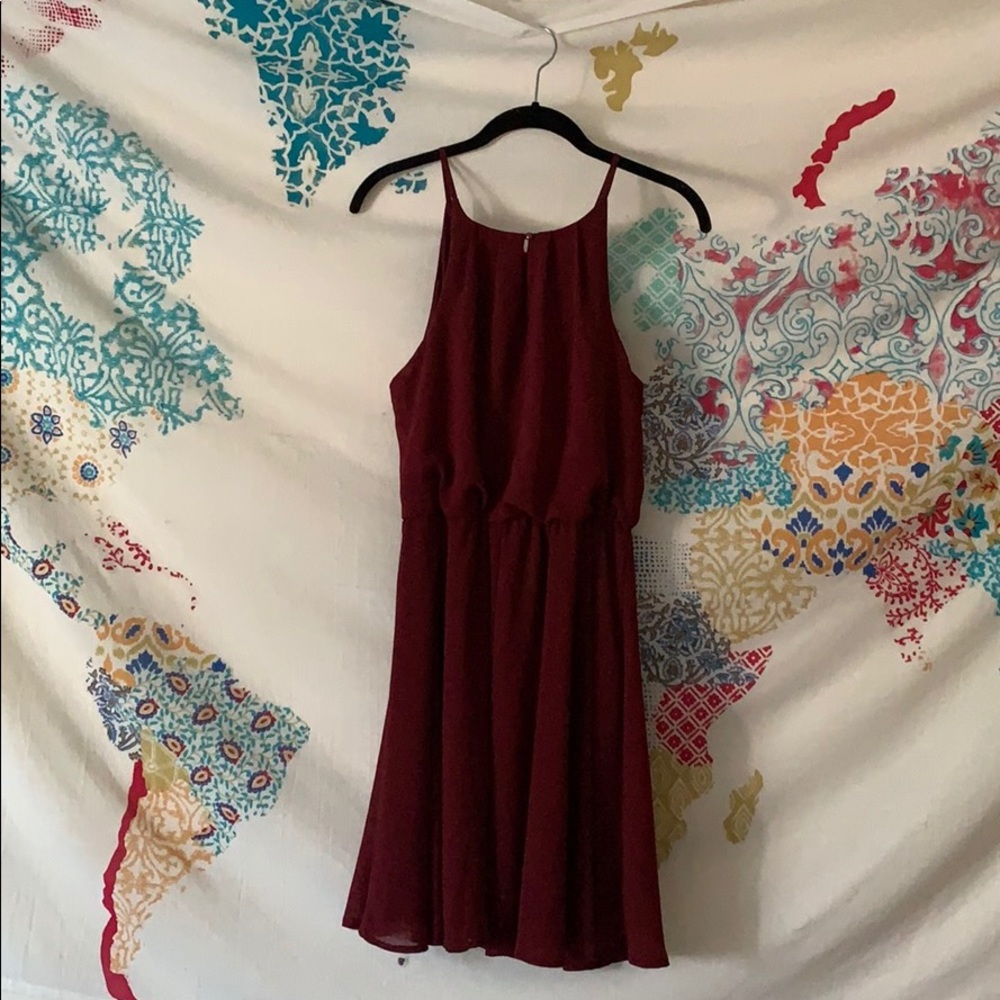 cute semiformal burgundy dress from Francescas!